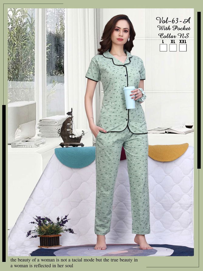 Ft C Ns Vol 63 A Night Wear Hosiery Cotton Wholesale Night Suits
